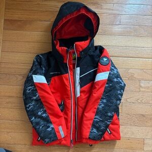 Obermeyer boys ski jacket. Size 6. Bright red/black/white. Ski Jacket.